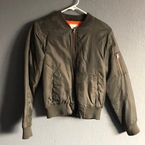 Army green bomber jacket